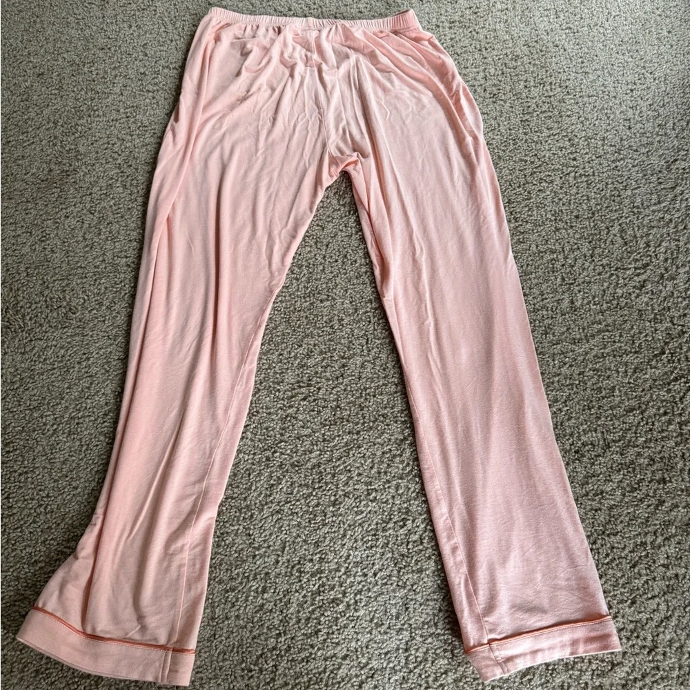 In My Sundays Peach Pink Women's Pajama Set - Soft Long Sleeve Top & Pants - Picture 6 of 7